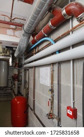 
Heating System With Boiler And Pipes In A Large Building