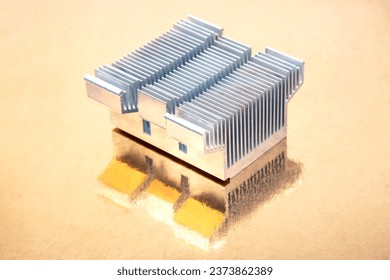 heatsink for computer. electronic component of computer technology. computer industry