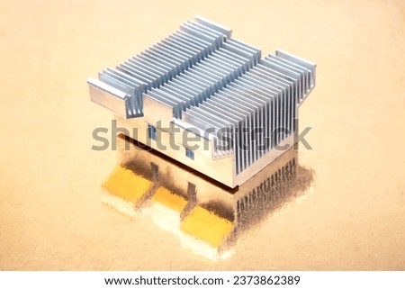 heatsink for computer. electronic component of computer technology. computer industry