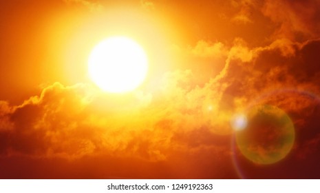 Heatwave hot sun. Climate Change. Global Warming.