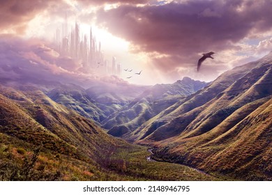 Heaven and its awe-inspiring beauty. Concept shot of what Heaven would look like. - Shutterstock ID 2148946795