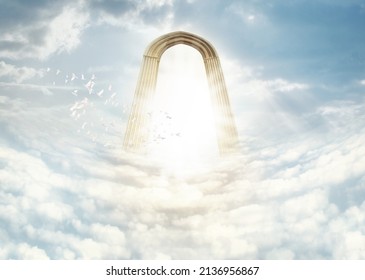 Heaven in the heavens. Shot of the Pearly Gates above the clouds. - Shutterstock ID 2136956867