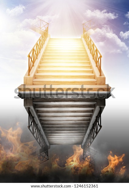 Heaven Hell Stairs Heaven Hell Abstraction Backgrounds Textures Stock Image