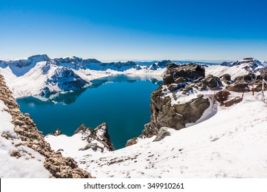 Heaven Lake Summit Of Changbai Moutain In Winter Season ,Jilin ,China, Asia