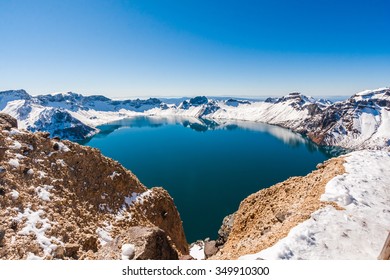 Heaven Lake Summit Of Changbai Moutain In Winter Season ,Jilin ,China, Asia