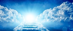Heavenly Stairway In The Clouds, 
Dreamy Cloudscape Staircase, 
Ascending To The Sky On A Stairway, 
Ethereal Clouds And Staircase, 
Stairway To Heaven