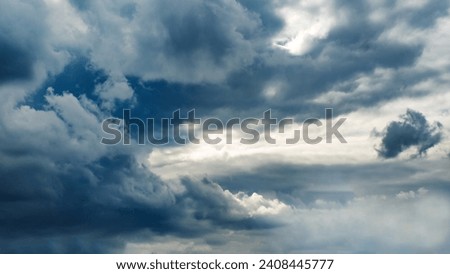 Heavy clouds, dark blue clouds background