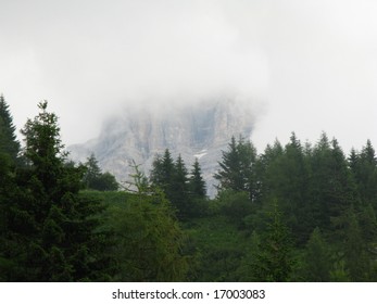 Heavy clouds in the mountains