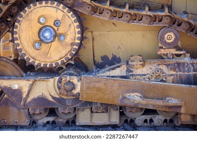 Heavy construction machinery (close-up partial view) - Powered by Shutterstock