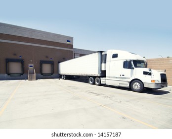 Heavy Goods Truck At Loading Bay