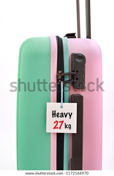 pink and green suitcase