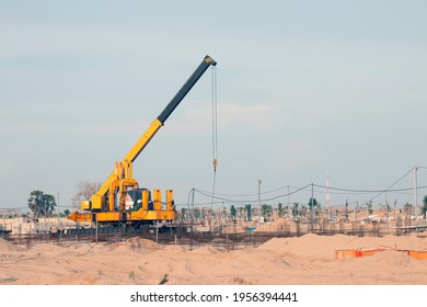 Heavy Lifting Machinery At A Construction Site