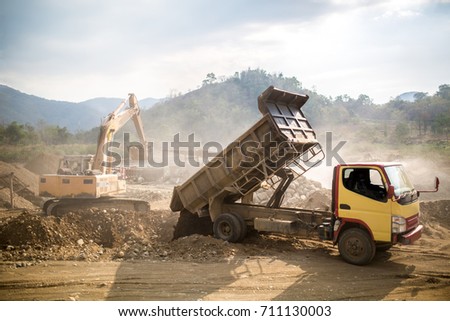 Heavy machinery at the quarry