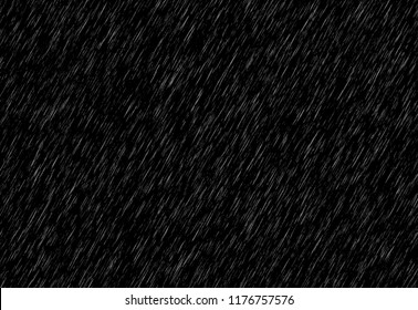 Heavy Rain On Black Background As Texture