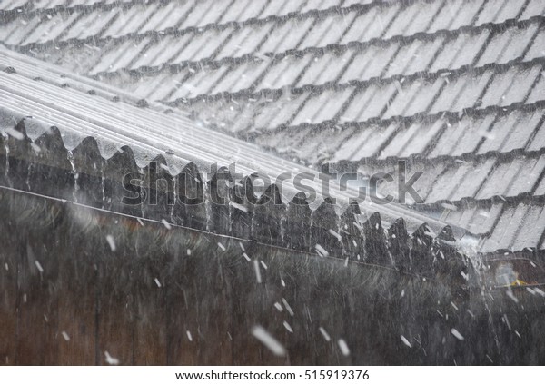 Heavy Rain On Roof Stock Photo (Edit Now) 515919376