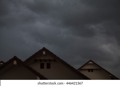 Heavy Rain Storm Clouds Over Home