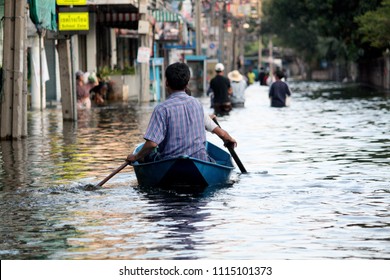 Heavy rains flooded the streets. - Shutterstock ID 1115101373