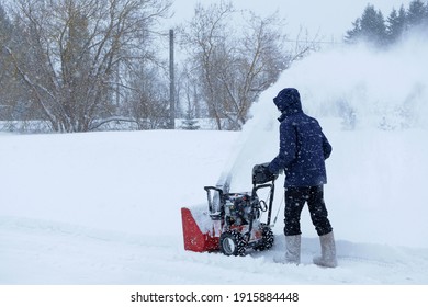 4,689 Snowblowing Stock Photos, Images & Photography 