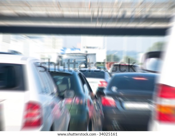 Heavy traffic on a 
highway