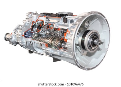 Heavy Truck Automatic Transmission Front View Isolated