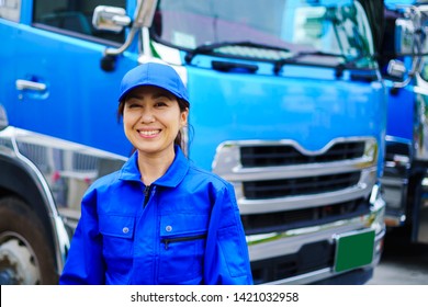 Heavy Truck And Driver Woman