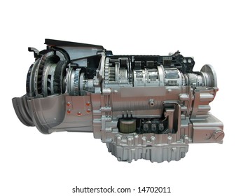 Heavy Truck Engine Transmission Part Isolated