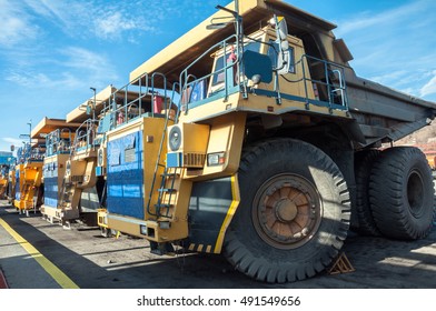 Heavy Trucks At Repair Station