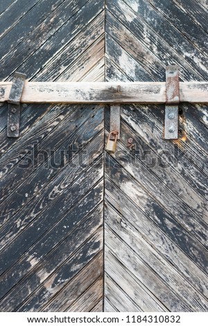 Heavy Wooden Door with Latch and Lock