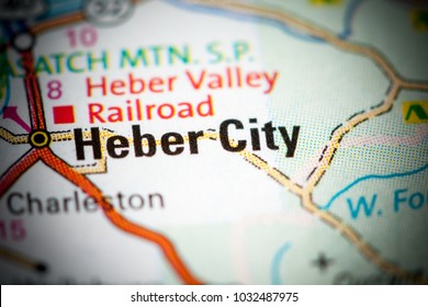 Heber City. Utah. USA On A Map.