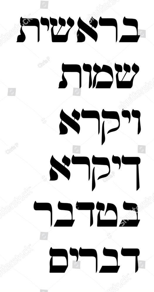 The Hebrew words for the first five books of the bible. Background ...