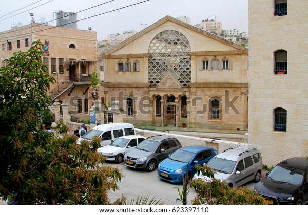 HEBRON, PALESTINIAN AUTONOMY /\
ISRAEL - APRIL 12 : View of the building Beit Hadassah, that was\
constructed in 1893 by Jewish community, on 12.04.2017 in\
Hebron.