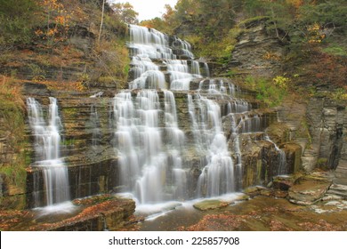 Hector Falls In Finger Lakes Section Of New York State 