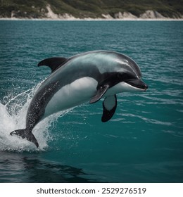 Hector's dolphin (Cephalorhynchus hectori) is a small, distinctive marine mammal found primarily around the coastal waters of New Zealand. Known for its unique rounded dorsal fin and playful behavior, - Powered by Shutterstock