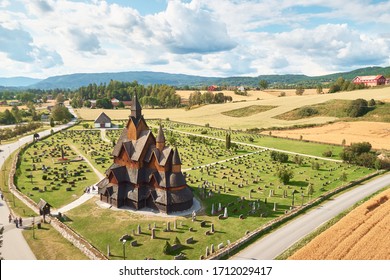 Heddal Stave Church in Norway, Aerial landscape shot - Shutterstock ID 1712029417