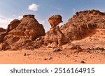 Hedgehog rock formation in Tadrart Rouge, Tassili N