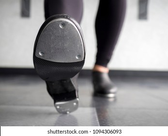  Heel toe in tap shoes in dance class
