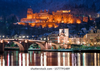 Heidelberg castle and Old Bridge in winter - Powered by Shutterstock