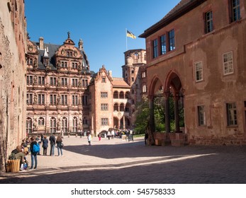 Heidelberg, Germany - April 20, 2015: Heidelberg Castle, whose interior remains largely in ruins to repair damage suffered during the Thirty Years War. - Shutterstock ID 545758333