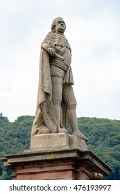 HEIDELBERG, GERMANY, AUGUST 23, 2015: Statue Of Charles Theodore (Karl Theodor), An Elector Of Pfalz And Bavaria  (Kurfuerst), Count Palatine Of The Rhine At The Old Bridge In HEIDELBERG