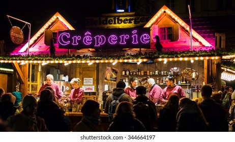 Heidelberg, Germany - Circa November 2015 - Christmas Market In Heidelberg