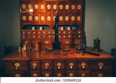 Heidelberg, Germany - June 5, 2019 : Heidelberg Castle Pharmacy Museum