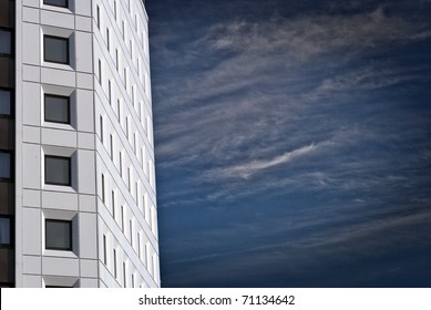 Height building on dramatic sky background