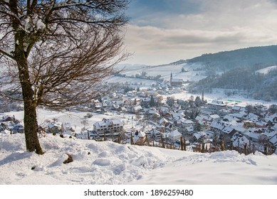 In The Heights Of Andlau In Alsace In Winter Time