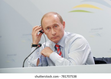  Heiligendamm, Germany - June 08, 2007: Russian President Vladimir Putin Speaks On Open Press Conference During 33rd G8 Summit