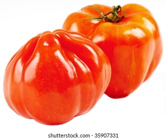 Heirloom Tomatoes Isolated On White