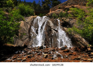 Helen Hunt Waterfalls Near Colorado Springs, Colorado In The Summer