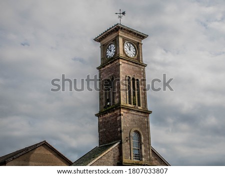 Helensburgh Clock Tower with a cloudy background