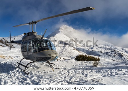 Helicopter in the alps