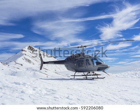 helicopter in the alps