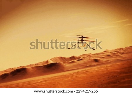 A helicopter for exploring Mars. Elements of this image furnished NASA.